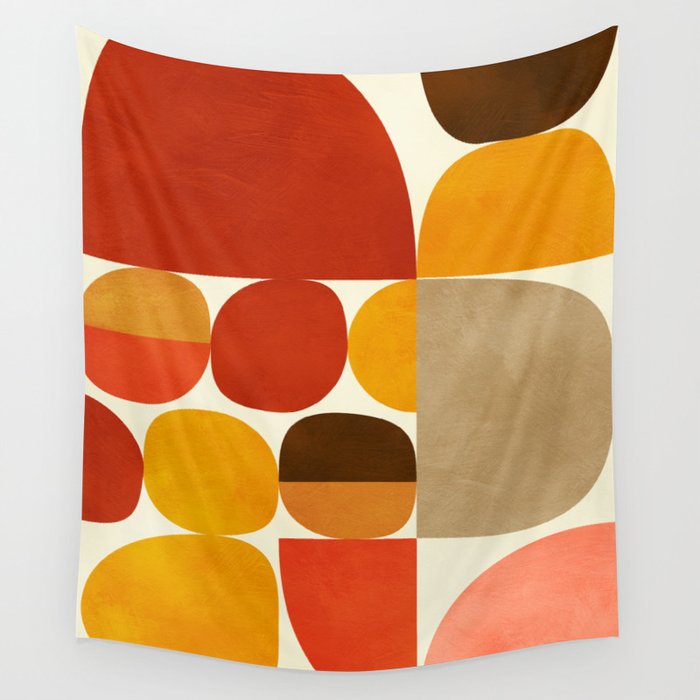 mid century geometry abstract 5 Wall Tapestry Gallery Image 4
