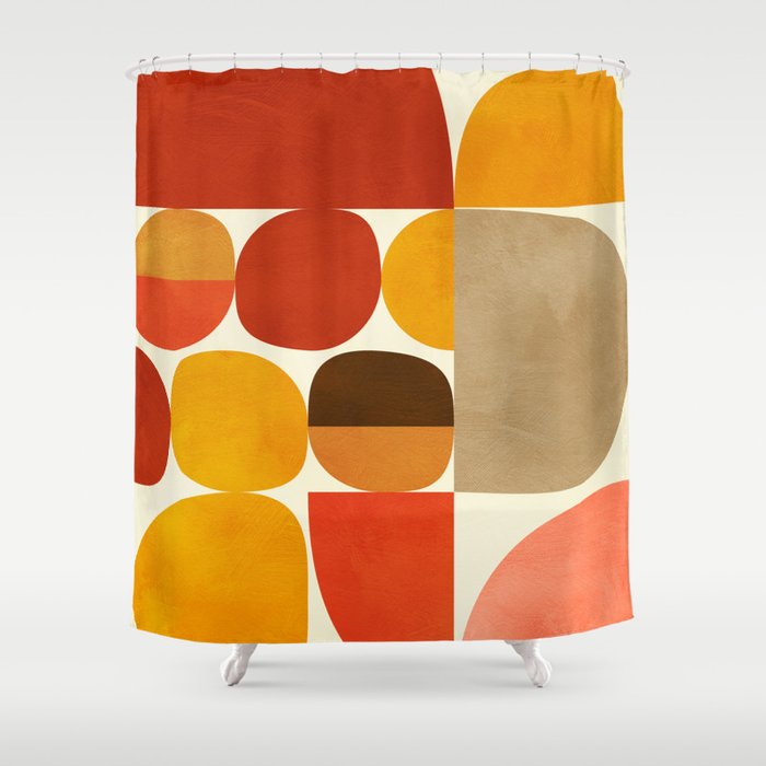 mid century geometry abstract 5 Shower Curtain Gallery Image 1