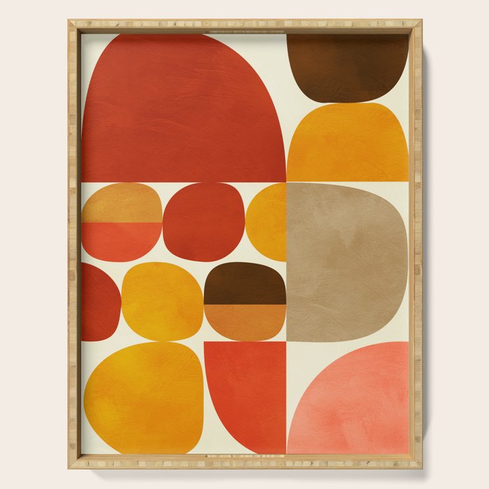 mid century geometry abstract 5 Serving Tray Gallery Image 1