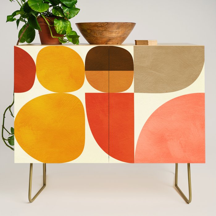 mid century geometry abstract 5 Credenza Gallery Image 1