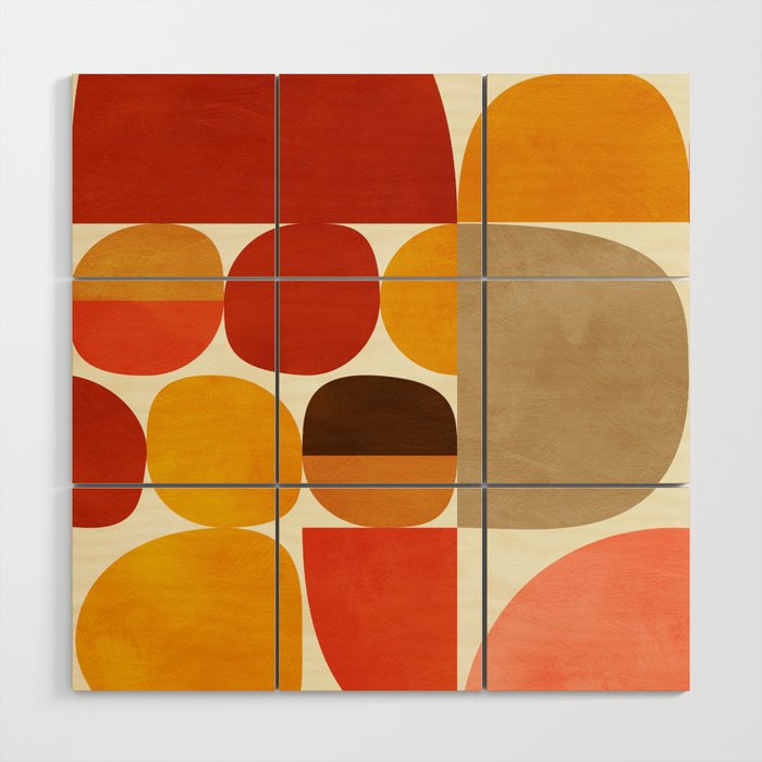 mid century geometry abstract 5 Wood Wall Art Gallery Image 1