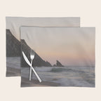 Pastel orange sunrise at Praia da Adraga in Portugal - summer coastal travel photography Placemat Gallery Image 1