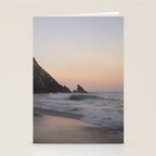 Pastel orange sunrise at Praia da Adraga in Portugal - summer coastal travel photography Stationery Card Gallery Image 2