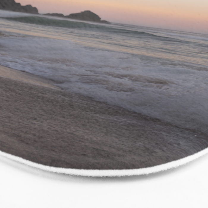 Pastel orange sunrise at Praia da Adraga in Portugal - summer coastal travel photography Bath Mat Gallery Image 3