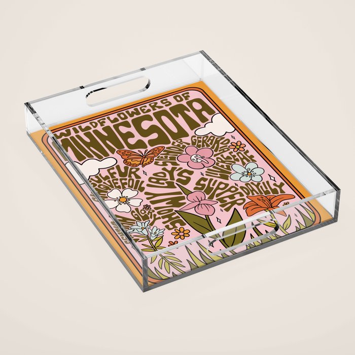 Minnesota Wildflowers Acrylic Tray Gallery Image 1