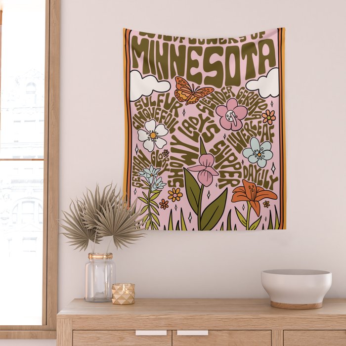 Minnesota Wildflowers Wall Tapestry Gallery Image 2