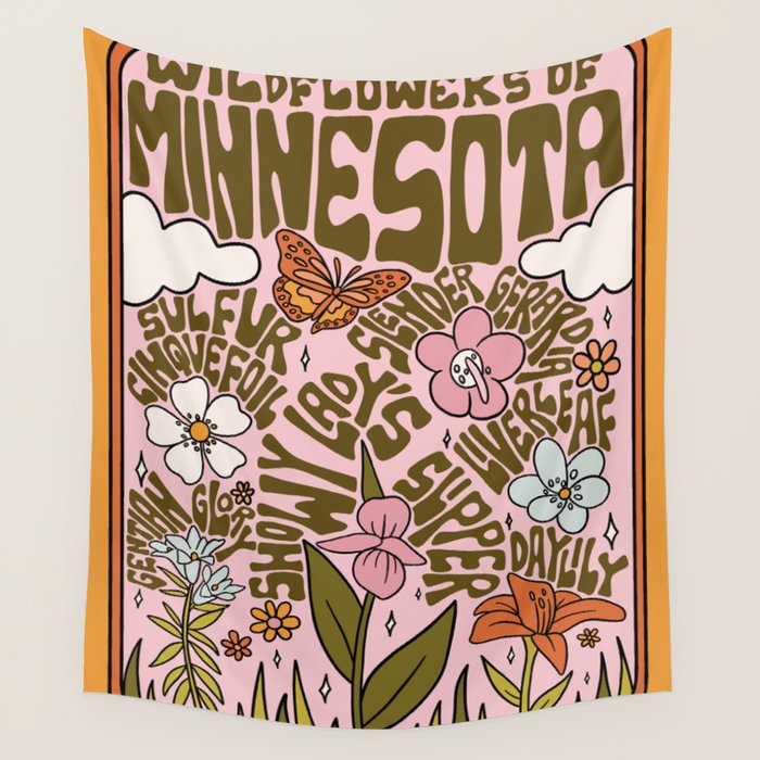 Minnesota Wildflowers Wall Tapestry Gallery Image 4