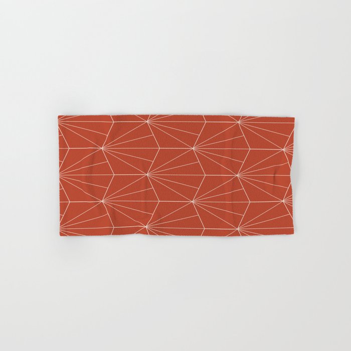 Gisela Geometric Line Art - Pomegranate Red Bath Towel Gallery Image 1
