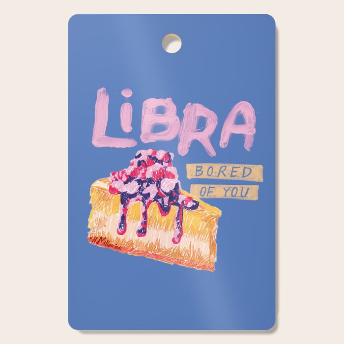 Libra Sign in Warm Blue | Zodiac Series Cutting Board Gallery Image 1