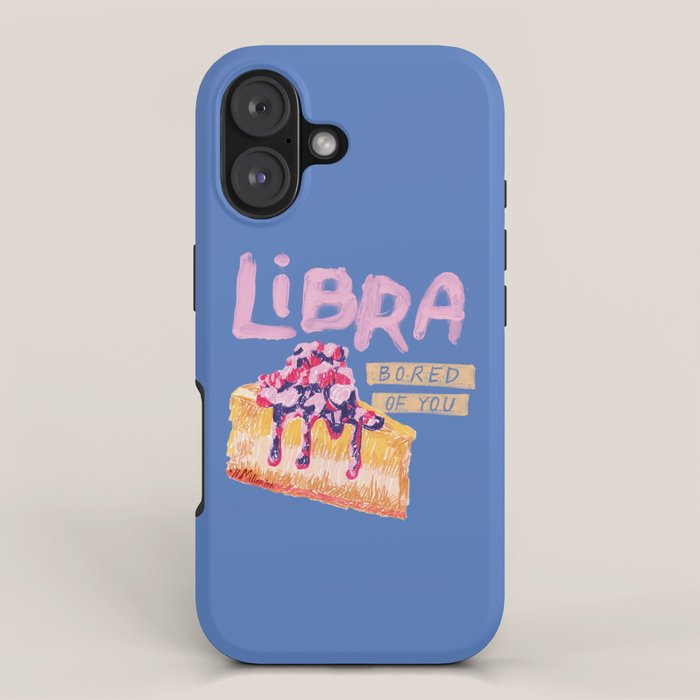 Libra Sign in Warm Blue | Zodiac Series iPhone Case Gallery Image 1