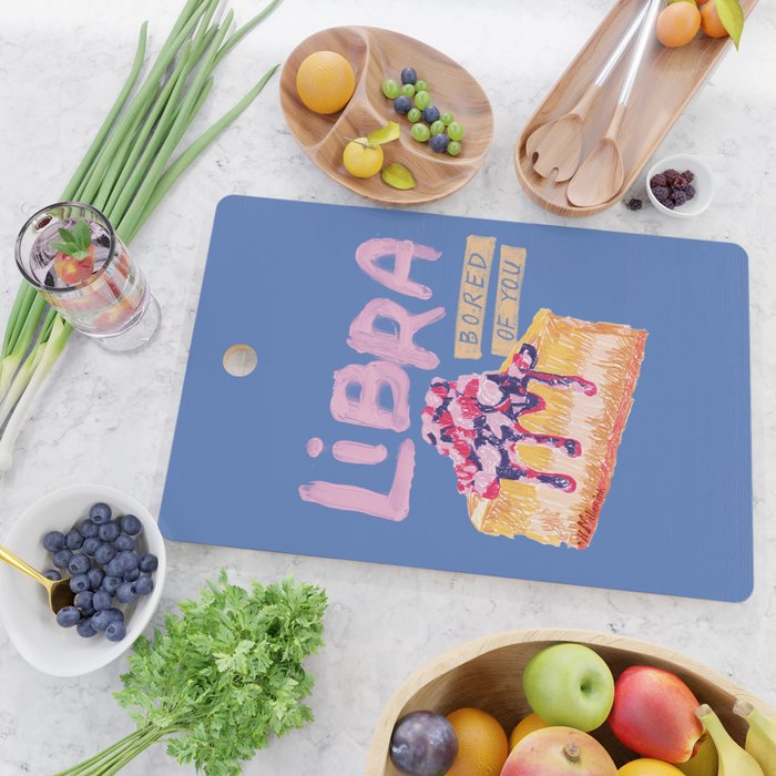 Libra Sign in Warm Blue | Zodiac Series Cutting Board Gallery Image 2