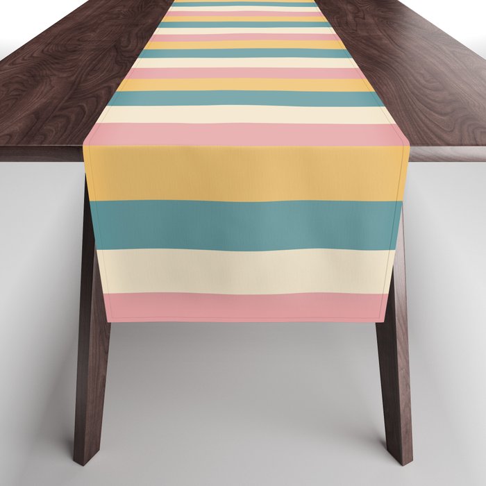 Mixed Stripes Pattern X Retro Summer Table Runner Gallery Image 1