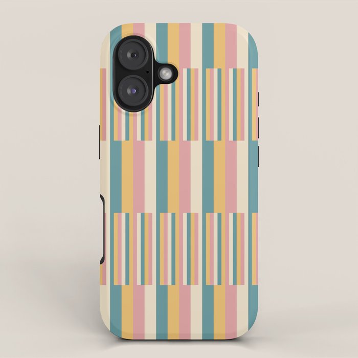 Mixed Stripes Pattern X Retro Summer iPhone Case Gallery Image 1