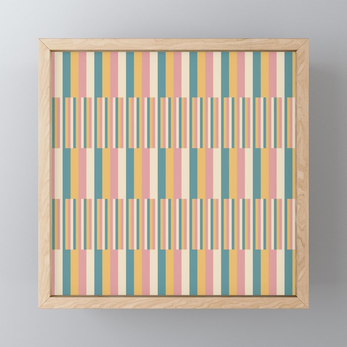 Mixed Stripes Pattern X Retro Summer Mini Art Print Gallery Image 1