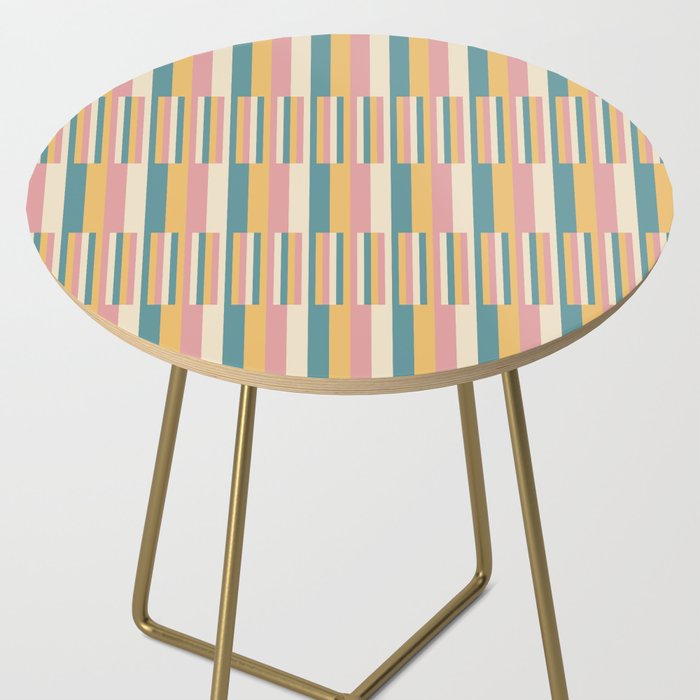 Mixed Stripes Pattern X Retro Summer Side Table Gallery Image 2