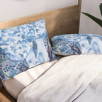 Little Morel Mushrooms in Blue Night Pillow Sham Gallery Image 2