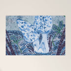 Little Morel Mushrooms in Blue Night Welcome Mat Gallery Image 1