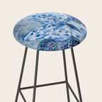 Little Morel Mushrooms in Blue Night Stool Gallery Image 2