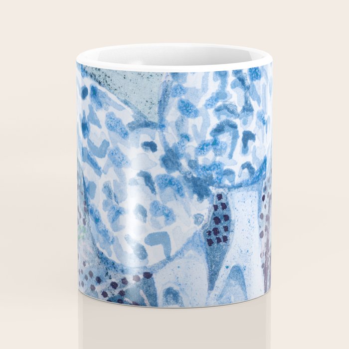 Little Morel Mushrooms in Blue Night Coffee Mug Gallery Image 4