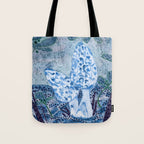Little Morel Mushrooms in Blue Night Tote Bag Gallery Image 1