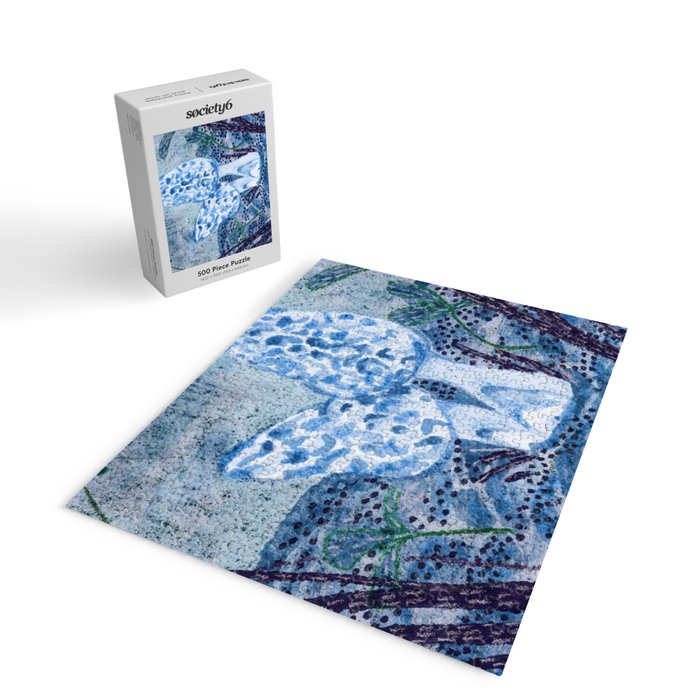 Little Morel Mushrooms in Blue Night Jigsaw Puzzle Gallery Image 2