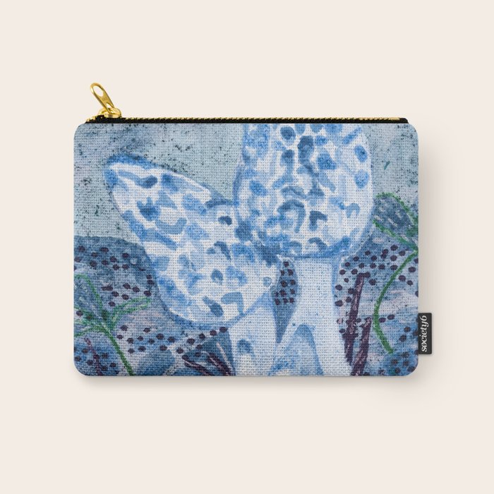 Little Morel Mushrooms in Blue Night Carry All Pouch Gallery Image 1