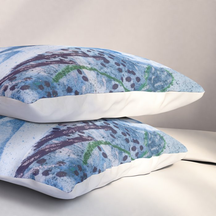Little Morel Mushrooms in Blue Night Pillow Sham Gallery Image 3