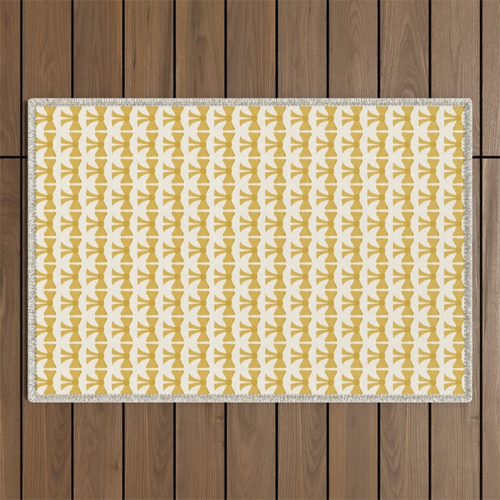Vintage Bows VIII Yellow Outdoor Rug Gallery Image 1