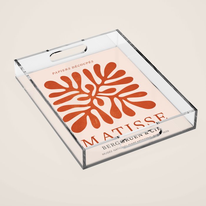 Nature Leaf Cutouts III: Terracotta Edition | Mid-Century Henri Matisse Series Acrylic Tray Gallery Image 1