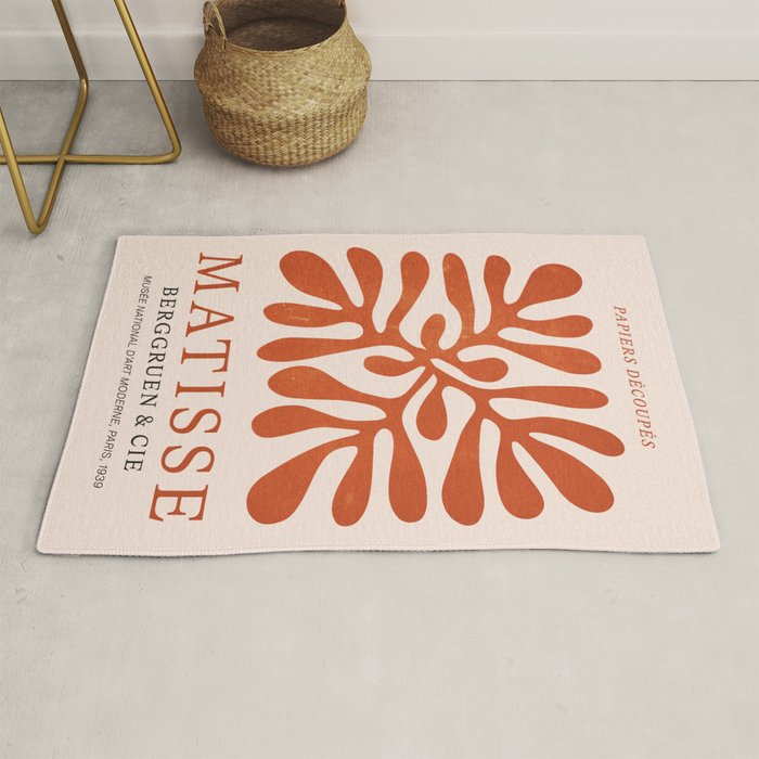 Nature Leaf Cutouts III: Terracotta Edition | Mid-Century Henri Matisse Series Rug Gallery Image 1