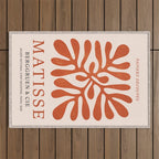 Nature Leaf Cutouts III: Terracotta Edition | Mid-Century Henri Matisse Series Outdoor Rug Gallery Image 1