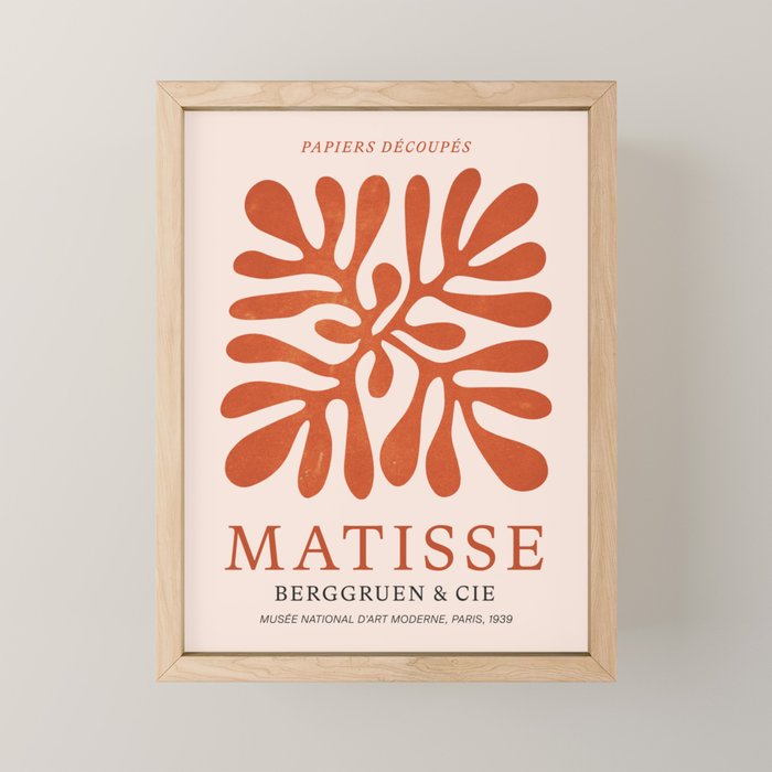 Nature Leaf Cutouts III: Terracotta Edition | Mid-Century Henri Matisse Series Mini Art Print Gallery Image 1