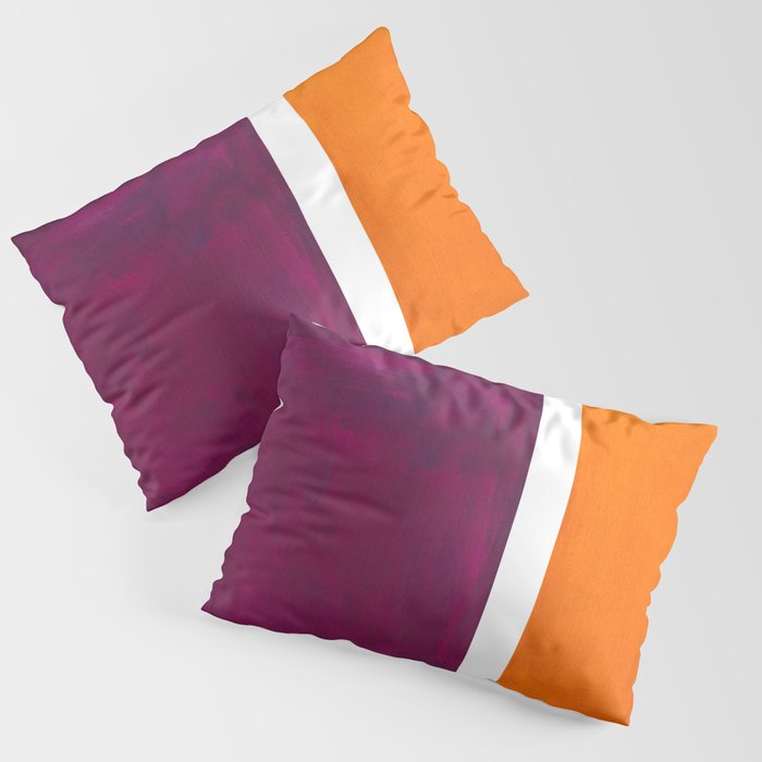 Purple Wine Yellow OchreMid Century Modern Abstract Minimalist Rothko Color Field Squares Pillow Sham Gallery Image 1