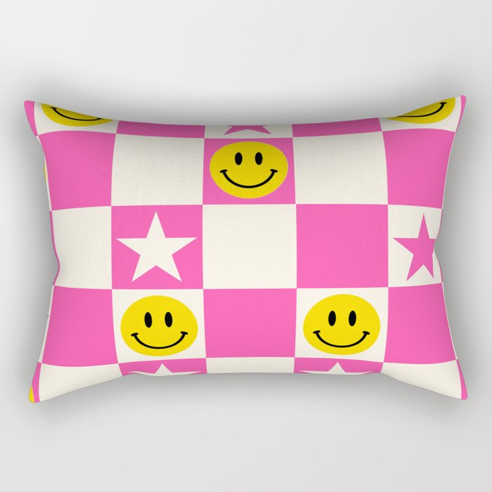 SMILEY STAR PINK Rectangular Pillow Gallery Image 2