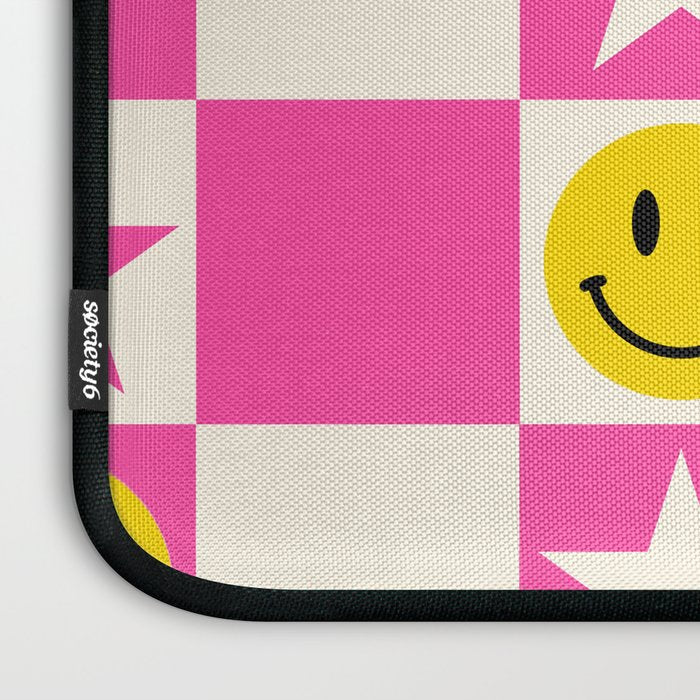 SMILEY STAR PINK Laptop Sleeve Gallery Image 3