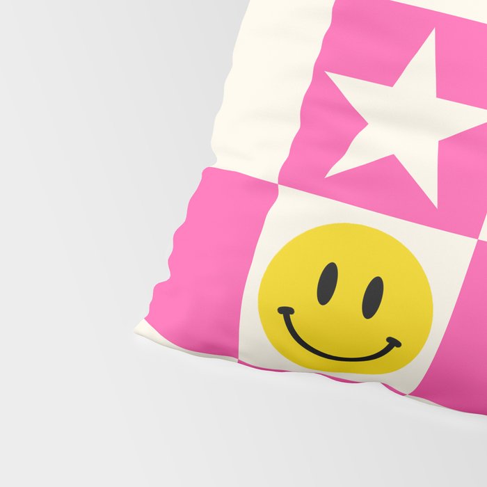 SMILEY STAR PINK Pillow Sham Gallery Image 4