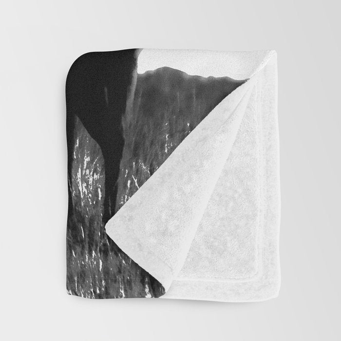 Elk Silhouette  Black and White  Throw Blanket Gallery Image 3