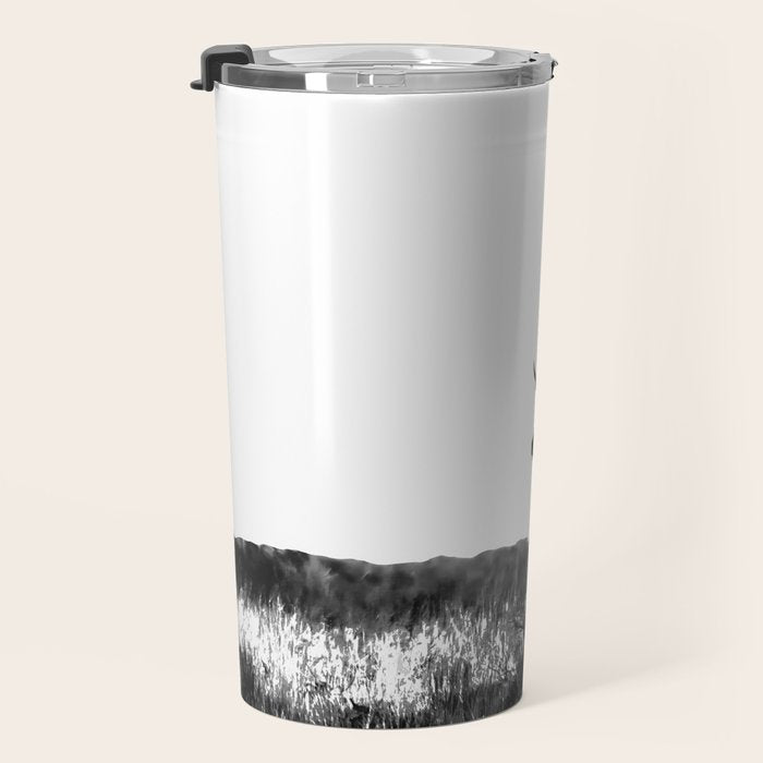 Elk Silhouette  Black and White  Travel Mug Gallery Image 3