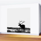 Elk Silhouette  Black and White  Wall Mural Gallery Image 2