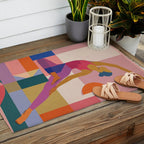 Abstract Yoga Pose Outdoor Rug Gallery Image 2