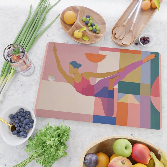Abstract Yoga Pose Cutting Board Gallery Image 2