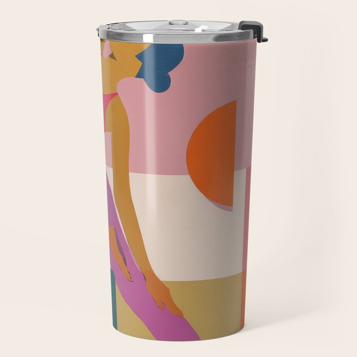 Abstract Yoga Pose Travel Mug Gallery Image 2
