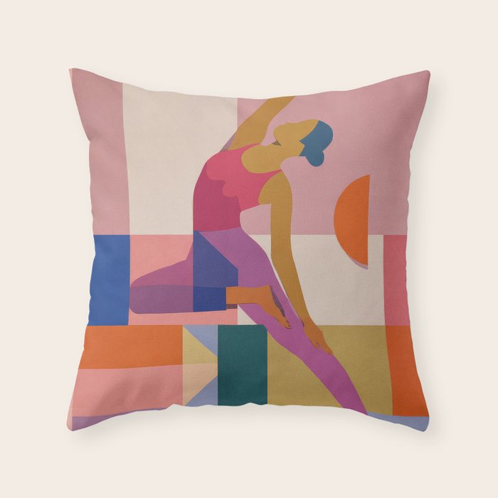 Abstract Yoga Pose Throw Pillow Gallery Image 6