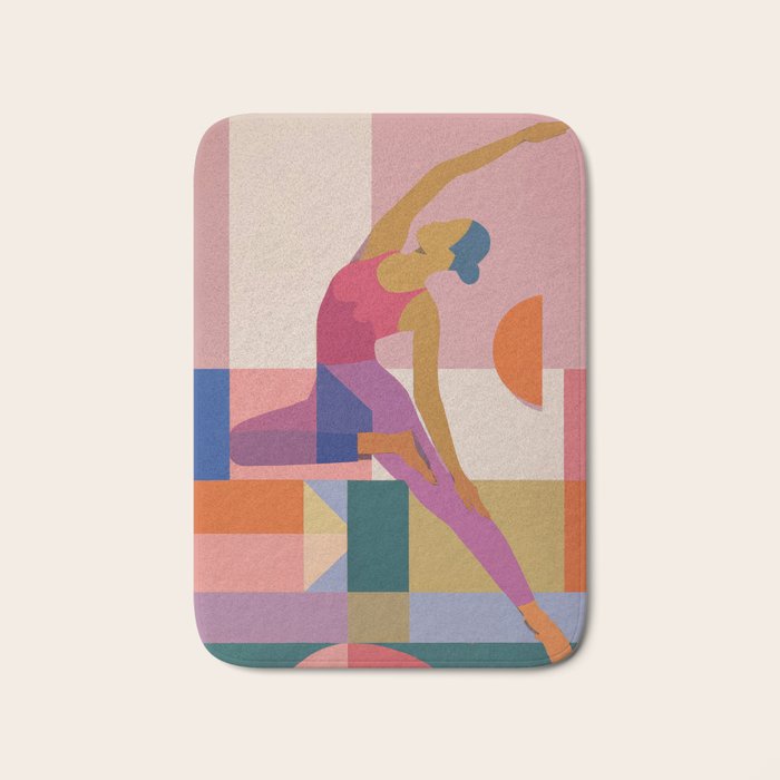 Abstract Yoga Pose Bath Mat Gallery Image 1