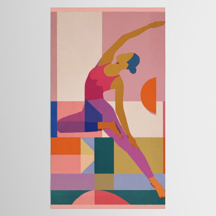 Abstract Yoga Pose Tablecloth Gallery Image 2
