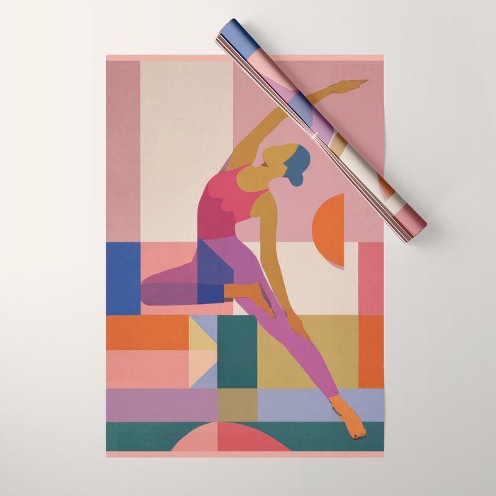 Abstract Yoga Pose Wrapping Paper Gallery Image 1