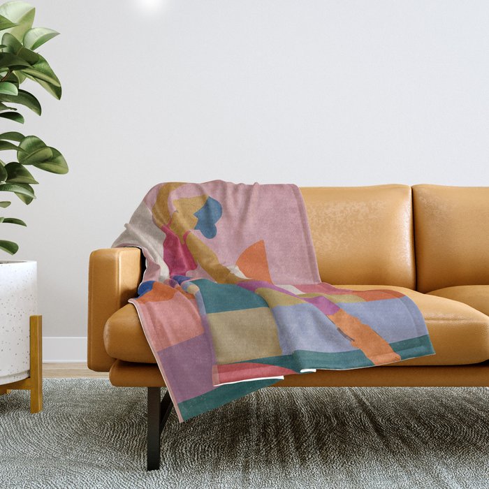 Abstract Yoga Pose Throw Blanket Gallery Image 1