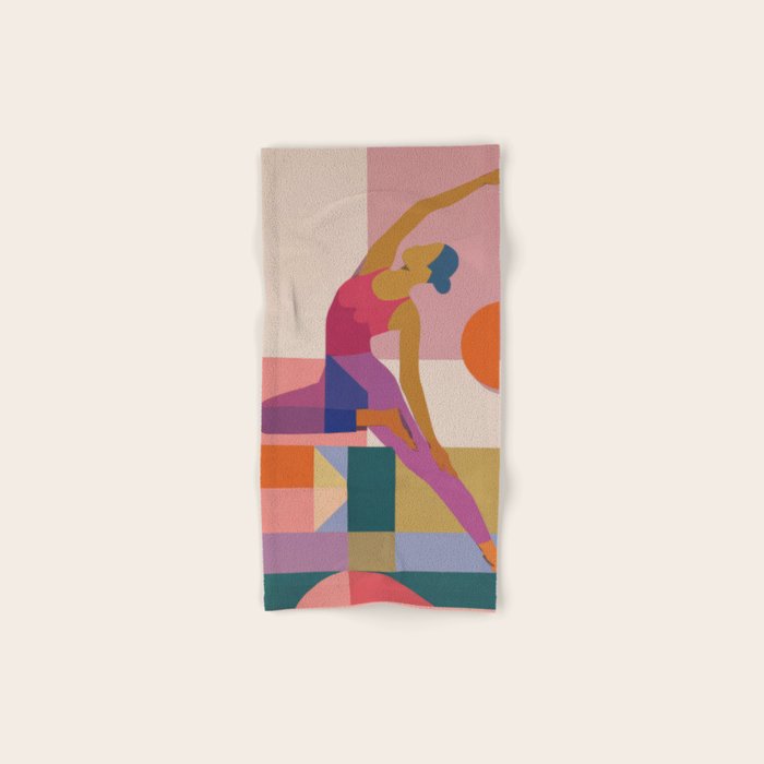 Abstract Yoga Pose Bath Towel Gallery Image 1