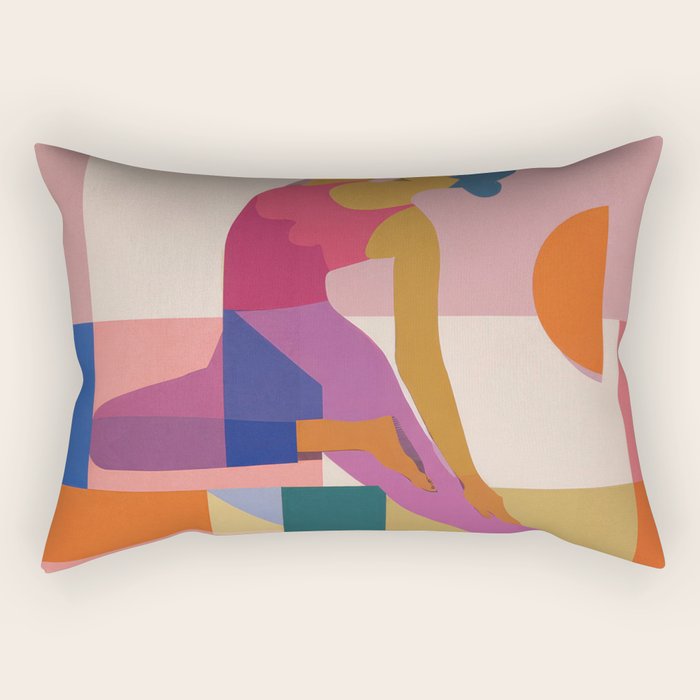 Abstract Yoga Pose Rectangular Pillow Gallery Image 1