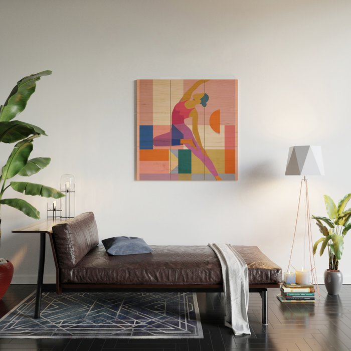 Abstract Yoga Pose Wood Wall Art Gallery Image 2